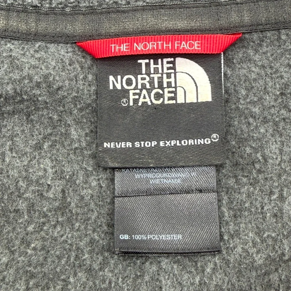 The North Face Mens TKA 100 Quarter Zip Fleece Pullover Charcoal Grey Large
